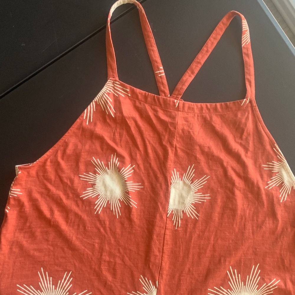 Women’s Rust Sunburst Print Strappy Jumpsuit